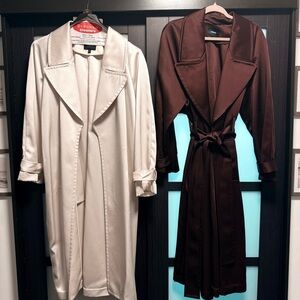 Express Satin Overcoat Cream or Brown great for cold weather.